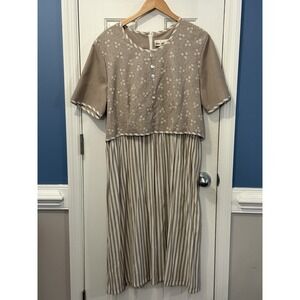Vintage Sarah Richard's Size 20W Boho Cottagecore Midi Dress Modest Chic